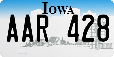 IA license plate AAR428