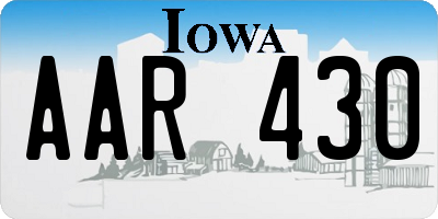 IA license plate AAR430