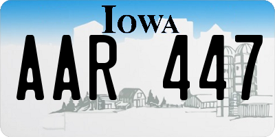 IA license plate AAR447