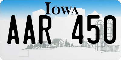 IA license plate AAR450