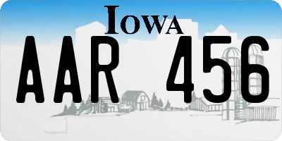 IA license plate AAR456