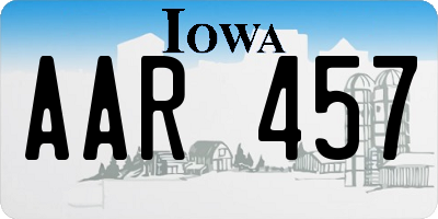 IA license plate AAR457