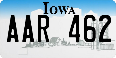 IA license plate AAR462