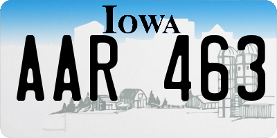 IA license plate AAR463