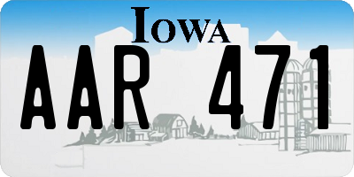 IA license plate AAR471