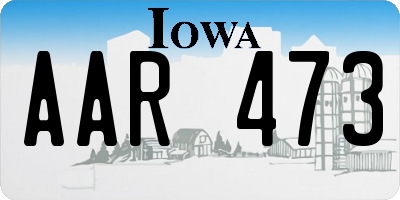IA license plate AAR473