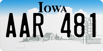 IA license plate AAR481