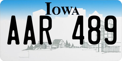 IA license plate AAR489