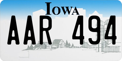 IA license plate AAR494
