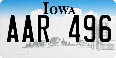 IA license plate AAR496
