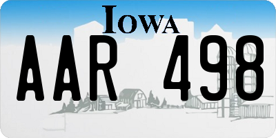 IA license plate AAR498
