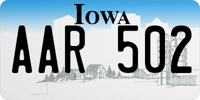 IA license plate AAR502