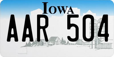 IA license plate AAR504