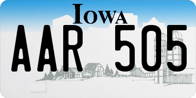 IA license plate AAR505