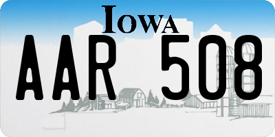 IA license plate AAR508