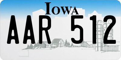 IA license plate AAR512