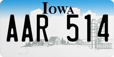 IA license plate AAR514