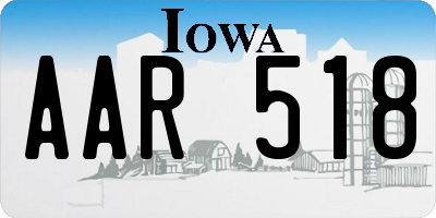 IA license plate AAR518