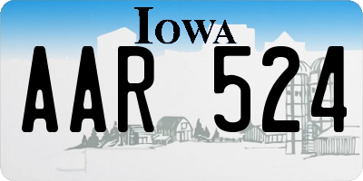 IA license plate AAR524
