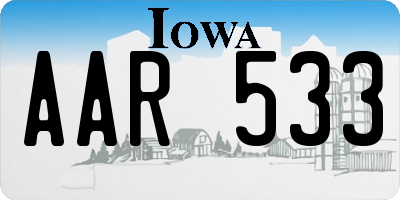 IA license plate AAR533
