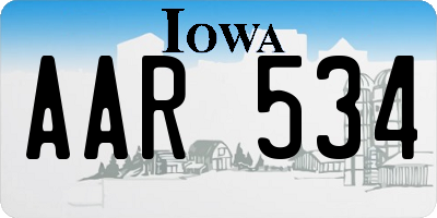 IA license plate AAR534