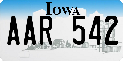 IA license plate AAR542