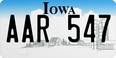IA license plate AAR547