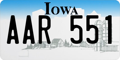 IA license plate AAR551