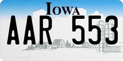 IA license plate AAR553