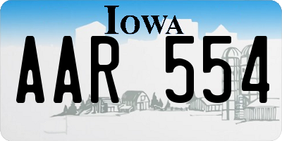 IA license plate AAR554