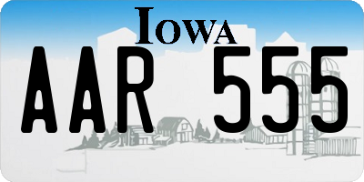 IA license plate AAR555