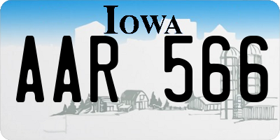 IA license plate AAR566