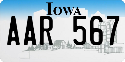 IA license plate AAR567