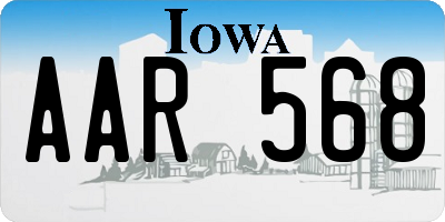 IA license plate AAR568
