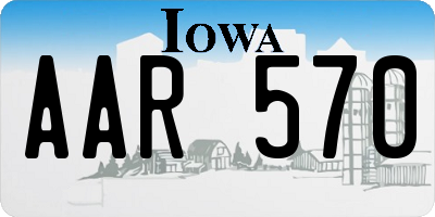 IA license plate AAR570