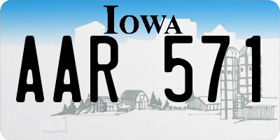 IA license plate AAR571