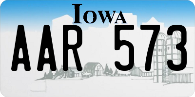 IA license plate AAR573