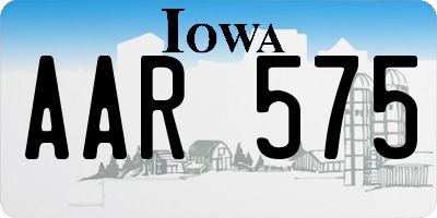 IA license plate AAR575