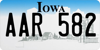 IA license plate AAR582