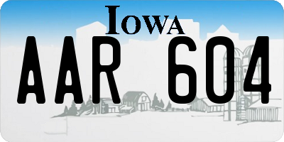 IA license plate AAR604