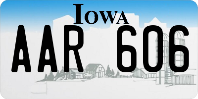 IA license plate AAR606