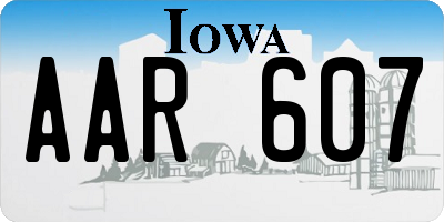 IA license plate AAR607