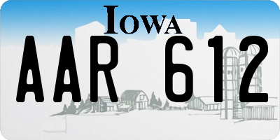 IA license plate AAR612