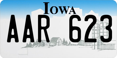 IA license plate AAR623