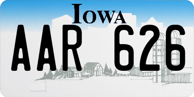 IA license plate AAR626