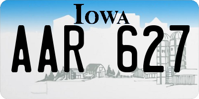 IA license plate AAR627