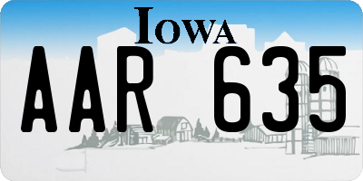 IA license plate AAR635