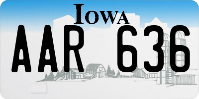 IA license plate AAR636