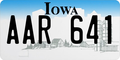 IA license plate AAR641