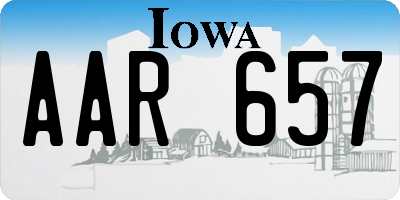 IA license plate AAR657